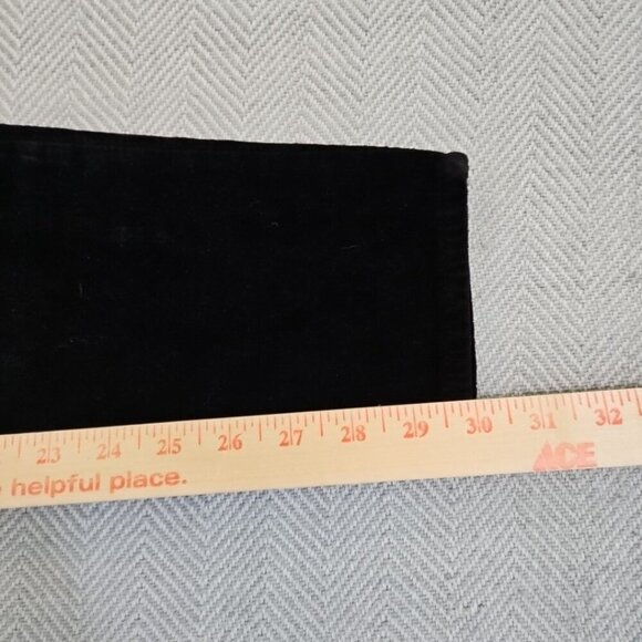 7 For All Mankind Jeans Women 32 (34x30) Black Velvet Straight Low Rise Velour - Picture 6 of 16